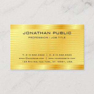 Carte De Visite Faux Gold Moderne Élégant Finition Silk Premium