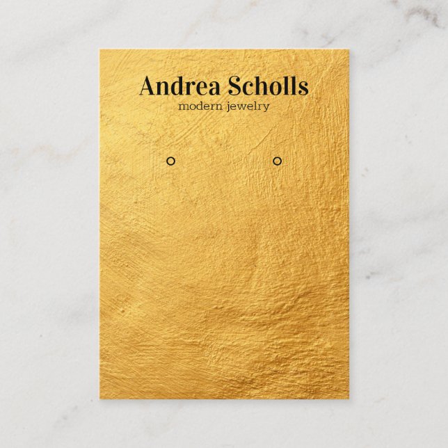 Carte De Visite Faux GOLD Moderne Gras Bijoux Écran d'oreille (Devant)