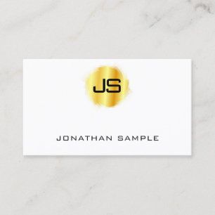Carte De Visite Faux Gold Moderne Monogramme Professionnel Élégant