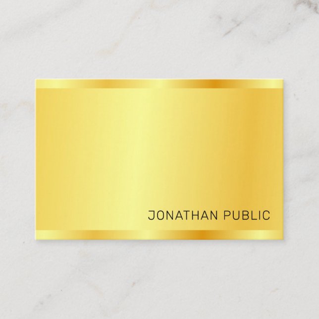Carte De Visite Faux Gold Moderne Professionnel Élégant Simple (Devant)