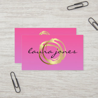 Carte De Visite Faux Gold Painted Circle Designer Business Card