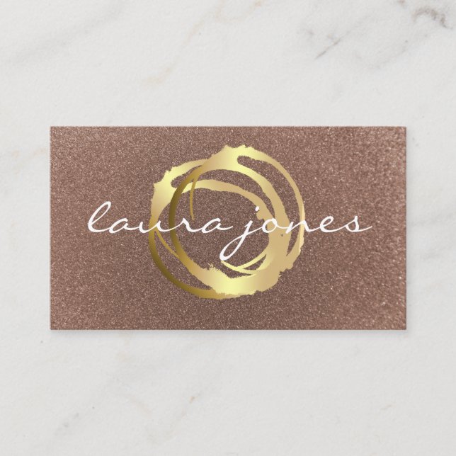 Carte De Visite Faux Gold Painted Circle Designer Business Card (Devant)
