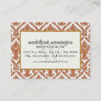 Faux Gold Parties scintillant Damask Floral Patal