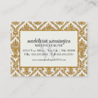 Faux Gold Parties scintillant Damask Floral Patal 