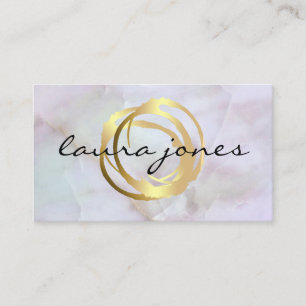 Carte de visite Faux Gold Peint Cercle Designer
