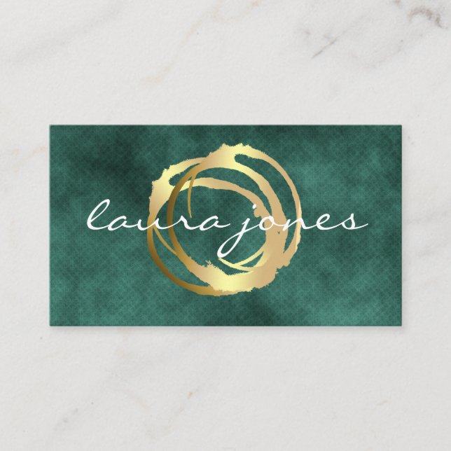 Carte De Visite Faux Gold Peint Cercle Designer (Devant)