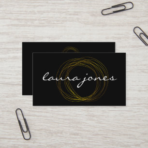 Carte De Visite Faux Gold Peint Cercle Designer
