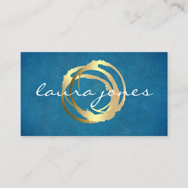 Carte De Visite Faux Gold Peint Cercle Designer (Devant)