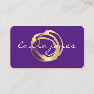 Carte De Visite Faux Gold Peint Cercle Designer