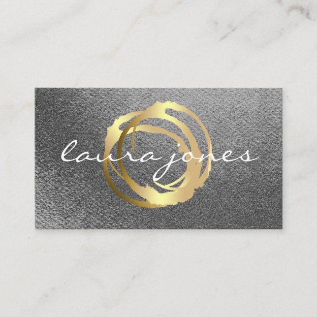 Carte De Visite Faux Gold Peint Cercle Designer (Devant)