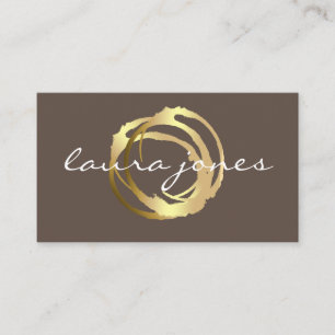 Carte De Visite Faux Gold Peint Cercle Designer