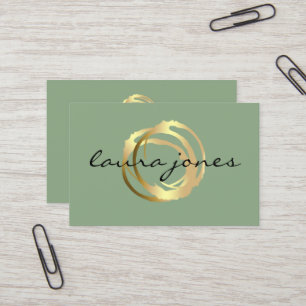 Carte de visite Faux Gold Peint Cercle Designer