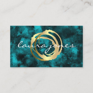 Carte de visite Faux Gold Peint Cercle Designer