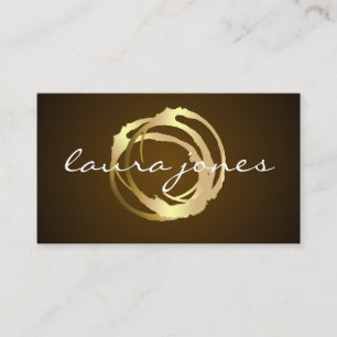 Carte de visite Faux Gold Peint Cercle Designer