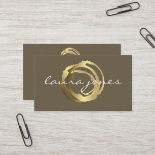 Carte De Visite Faux Gold Peint Cercle Designer