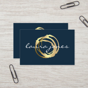 Carte De Visite Faux Gold Peint Cercle Designer