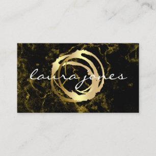 Carte De Visite Faux Gold Peint Cercle Designer