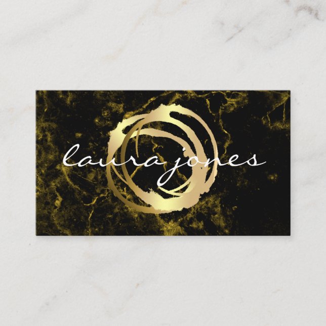 Carte De Visite Faux Gold Peint Cercle Designer (Devant)