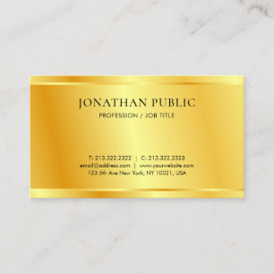 Carte De Visite Faux Gold Personnalisé Revêtement métallique Modèl