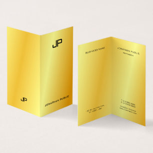 Carte De Visite Faux Gold Professional Élégant Monogramme moderne