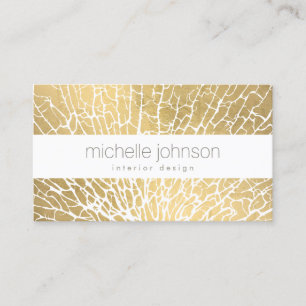 Carte De Visite Faux Gold Sea Fan Coral Motif