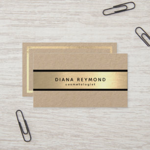 Carte De Visite Faux Gold Stripe Premium Kraft moderne