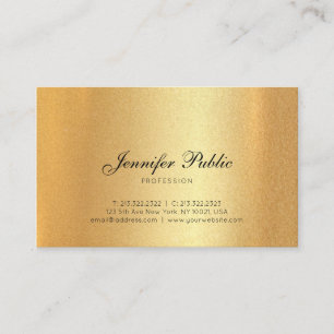 Carte De Visite Faux Gold Texte De Script À Main Calligraphié Mode