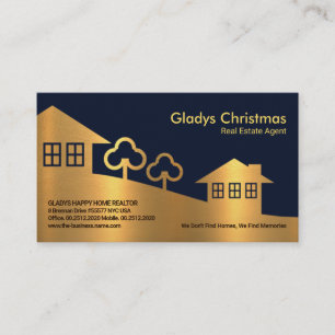 Carte De Visite Faux Gold Texture Accueil Paysage Agent Immobilier