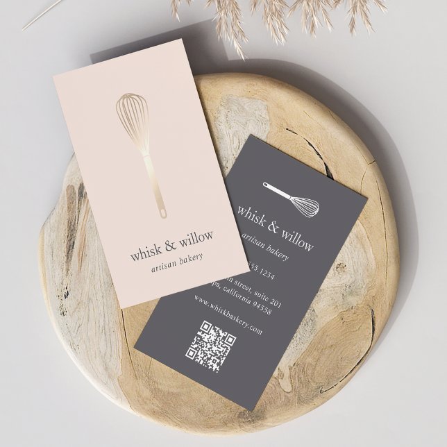 Carte De Visite Faux Gold Whisk | Boulangerie | Chef | Code QR du  (Créateur téléchargé)