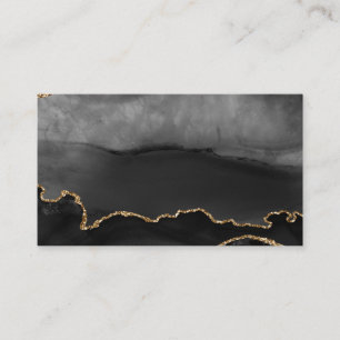 Carte De Visite Faux Gris Marbré Agate Parties scintillant dorée P