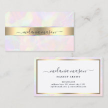Faux holographique et or élégant beauté girly