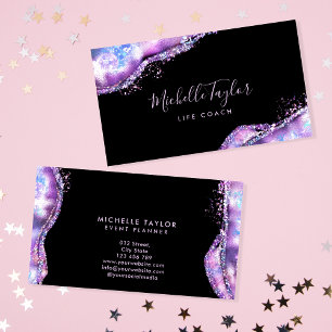 Carte De Visite faux holographique iridescente opal pierre élégant