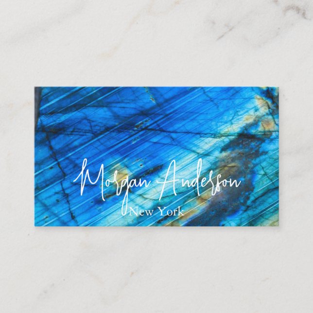 Carte De Visite Faux holographique opal stone Personnalisé (Devant)