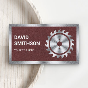 Carte De Visite Faux Leather Steel Circulaire Saw Handyman Carpent