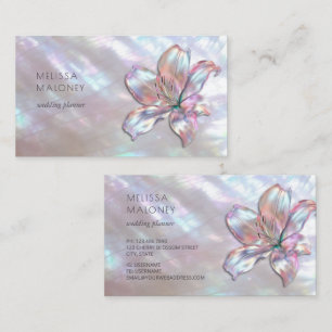 Carte De Visite FAUX Lys holographique iridescent
