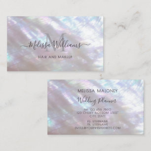 Carte De Visite FAUX Maquilleuse Holographique Monogramme