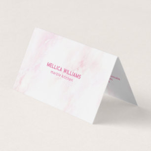 Carte De Visite Faux marbre rose doux