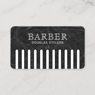 Carte De Visite Faux motif noir peigne barbier