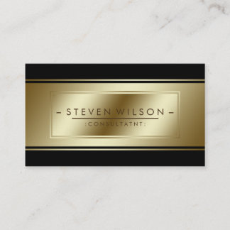 Carte De Visite Faux noir élégant professionnel d'or moderne