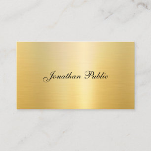 Carte De Visite Faux Or tendance Moderne Calligraphie Nom Modèle