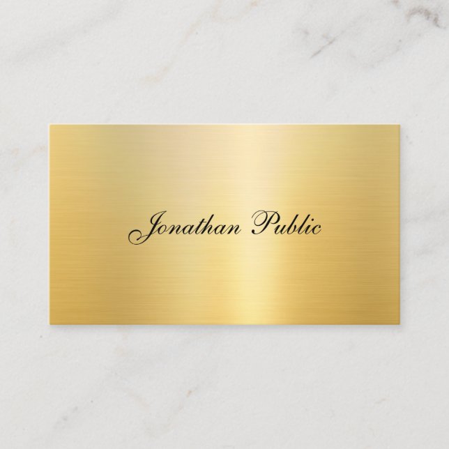 Carte De Visite Faux Or tendance Moderne Calligraphie Nom Modèle (Devant)