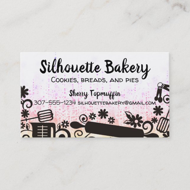 Carte De Visite Faux parties scintillant boulangerie pâtisserie ch (Devant)