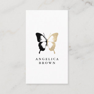 Carte De Visite Faux Parties scintillant et Black Butterfly
