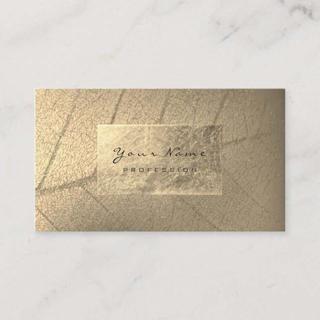 Carte De Visite Faux Sepia Gold Foil Botanique Beauty Studio Styli (Devant)