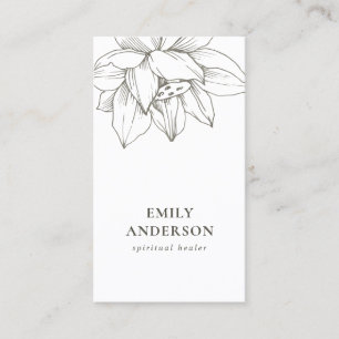 CARTE DE VISITE FAUX SILVER LOTUS SIMPLE REIKI SPIRITUEL HEALER