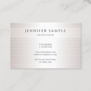 Carte De Visite Faux Silver Moderne Simple Modèle élégant