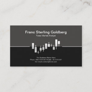 Carte De Visite Faux Silver Stock Exchange Graph Futures Trading