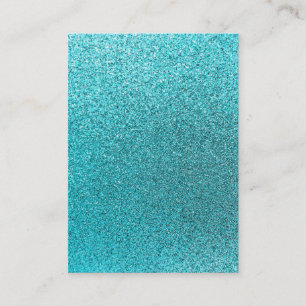 Carte De Visite Faux Turquoise Blue Parties scintillant Arrière - 