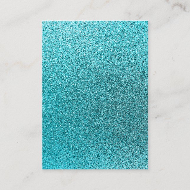 Carte De Visite Faux Turquoise Blue Parties scintillant Arrière -  (Devant)