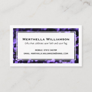 Carte De Visite Faux violet moderne Parties scintillant Chrétien